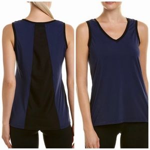 Blanc Noir • M • V Neck Vixen Mesh Back Active Tank Top